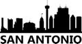 San Antonio city skyline on white background. Texas skyline. San Antonio skyline sign. flat style Royalty Free Stock Photo