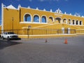 San Antonio de Padua monastery and street in Izamal city in Mexico Royalty Free Stock Photo