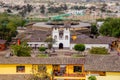 San Antonio de Pichincha, Pichincha, Ecuador - May 29, 2018: Aerial outdoor view of building inside of the Ciudad Mitad Royalty Free Stock Photo