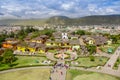 San Antonio de Pichincha, Pichincha, Ecuador - May 29, 2018: Aerial view of the Ciudad Mitad del Mundo turistic center