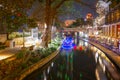 San Antonio River Walk at night, Texas, USA Royalty Free Stock Photo