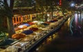 San Antonio Riverwalk at night Royalty Free Stock Photo