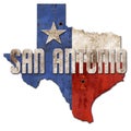 San Antonio Sign Grunge Texas Flag Lone Star Metal