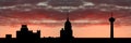 San Antonio skyline at sunset Royalty Free Stock Photo