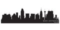 San Antonio, Texas city skyline. Detailed vector silhouette Royalty Free Stock Photo