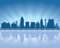 San Antonio Texas city skyline silhouette Royalty Free Stock Photo