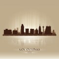 San Antonio Texas city skyline silhouette Royalty Free Stock Photo