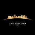 San Antonio Texas city skyline silhouette black background Royalty Free Stock Photo