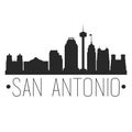 San Antonio Texas. City Skyline. Silhouette City. Design Vector. Famous Monuments. Royalty Free Stock Photo