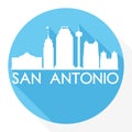 San Antonio Texas Flat Icon Skyline Silhouette Design City Vector Art Famous Buildings logo. Royalty Free Stock Photo