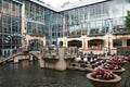 San Antonio, Texas, U.S.A - April 6, 2024 - The glass buildings of the Shops at Rivercenter on a sunny day