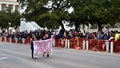 San Antonio, Texas USA - February 3 2018: Rodeo parade marchers display San Antonio 300 Years at The Alamo