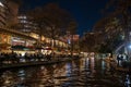 SAN ANTONIO, TX - 23 JAN 2020: The popular riverwalk in a night scene Royalty Free Stock Photo