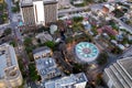Aerial sunset view of downtown San Antonio, Texas