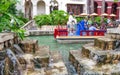 San Antonio, TX - March 16, 2008: Tourists and locals along the city river on a boat tour Royalty Free Stock Photo