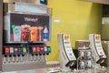 SAN ANTONIO, TX, USA - NOVEMBER 9, 2018 - Fountain drinks machine at McDonald`s restauran