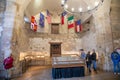 Tourists visit the church inside the Alamo, San Antonio, USA