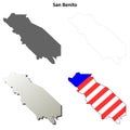 San Benito County, California outline map set