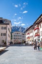 San Candido (Innichen) view with Baranci mountain in the Dolomites, South Tyrol, Italy