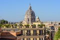 San Carlo al Corso basilica dome seen from Pincian hill, Rome, Italy Royalty Free Stock Photo