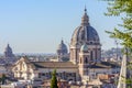 San Carlo al Corso basilica seen from Pincian hill, Rome, Italy Royalty Free Stock Photo