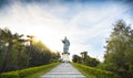 San Carlo Borromeo or Sancarlone Colossus famous statue in Arona village on the Lake Maggiore area, Piedmont region Italy