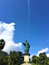 The San Carlone or Sancarlone or the Colossus of San Carlo Borromeo. Art, history and nature Royalty Free Stock Photo