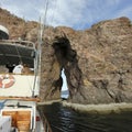 As Hattie Annie Prepares to Thread the Needle in San Carlos Bay, Guaymas, Sonora, Mexico Royalty Free Stock Photo