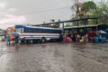 SAN CARLOS, NICARAGUA - MAY 6, 2016: Buses at the bus station in San Carlos town, Nicarag Royalty Free Stock Photo