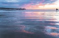 San Clemente Pier with Cloud Reflections Royalty Free Stock Photo