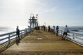 San Clemente Pier with lifeguard tower for surfer. Royalty Free Stock Photo