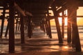 San Clemente pier at sunset in the fall Royalty Free Stock Photo