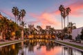 San Diego Balboa public park at sunset in California Royalty Free Stock Photo