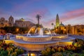 San Diego Balboa public park at sunset in California Royalty Free Stock Photo