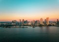 San Diego bay area cityscape with high buildings and the ocean Royalty Free Stock Photo