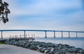 San Diego Bay Bridge from Embarcadero Park Royalty Free Stock Photo