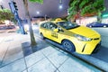 SAN DIEGO, CA - JULY 30, 2017: Taxi Cab in Little Italy at night Royalty Free Stock Photo