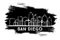 San Diego California City Skyline Silhouette. Hand Drawn Sketch Royalty Free Stock Photo