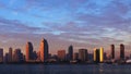 San Diego, California cityscape seen at twilight Royalty Free Stock Photo