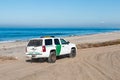 Border Patrol Vehicle Patrols Beach at Border Field State Park in San Diego