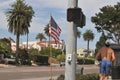 70F teperaptue in San diego male running in heat waves Royalty Free Stock Photo