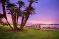 San Diego California skyline and bay seen at night Royalty Free Stock Photo