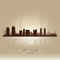 San Diego California skyline city silhouette Royalty Free Stock Photo