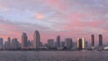 San Diego, California skyline seen at dusk Royalty Free Stock Photo