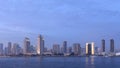 San Diego, California skyline seen at sunset Royalty Free Stock Photo