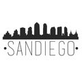 San Diego California Skyline Silhouette City Design Vector Famous Monuments Travel Landmark. Royalty Free Stock Photo