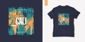 San Diego California summer graphic t-shirt design, print, vector illustration