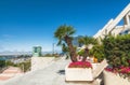 Beautiful Sunny Day in San Diego, California. Marina Harbor, Promenade and Convention Center. Royalty Free Stock Photo