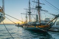 San Diego Maritime Museum. `HMS Surprise` ship, a detailed re-creation of a 24-Gun British Frigate. Royalty Free Stock Photo
