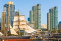 The Maritime Museum of San Diego and tall modern apartment buildings Royalty Free Stock Photo